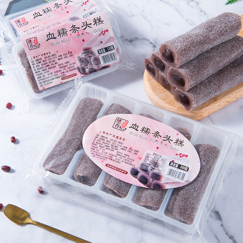 Old Shanghai Specialty Tiaotou Cake 300g Mochi Red Bean Glutinous Rice Ball Instant Pastry Snack Factory Direct Wholesale