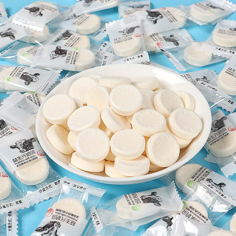 Milk candy children's dry food prebiotic milk tablets, milk shell candy, net red candy, casual snacks, milk tablets wholesale