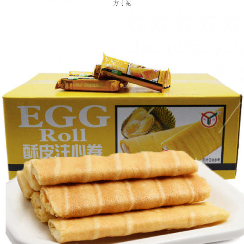 Guangdong specialty: Yuetong durian puff pastry, heart-filling roll, egg roll 500g-2500g, durian sandwich egg roll, coconut milk, orange