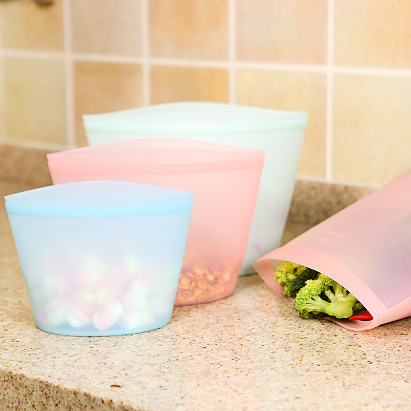 Silicone Food Storage Preservation Bag Ziplock Bag Silicone Food Bag Fruit Vegetable Milk Sealed Storage Bag