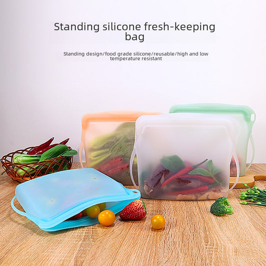 Food-grade silicone fresh-keeping bag, refrigerator, heatable ziplock bag