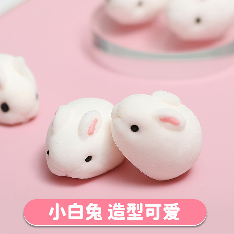 3D White Rabbit Marshmallow Animal Marshmallow Three-dimensional Baking Decoration Mid-Autumn Festival Cake Ornaments Children's Snacks Wholesale