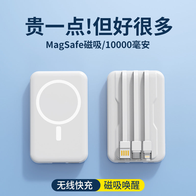 Cross-border MagSafe magnetic wireless power bank 10000 mAh fast charging mini portable power bank printed GO