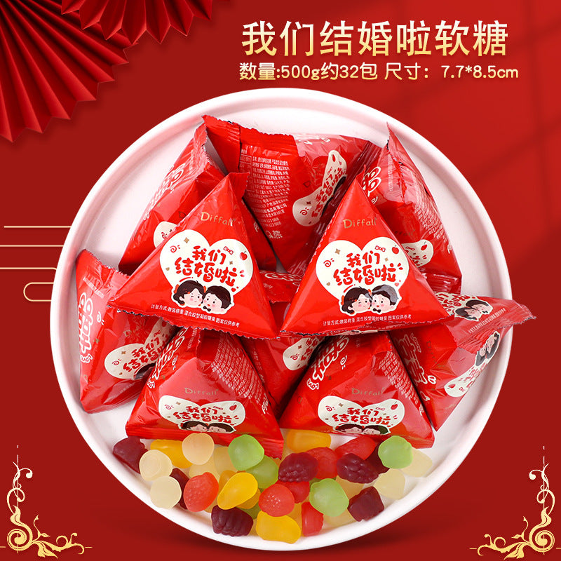 Candy Bulk Wholesale Wedding Candy Cake Fudge Chocolate Mixed Fruit Flavor Marshmallow Gift Box