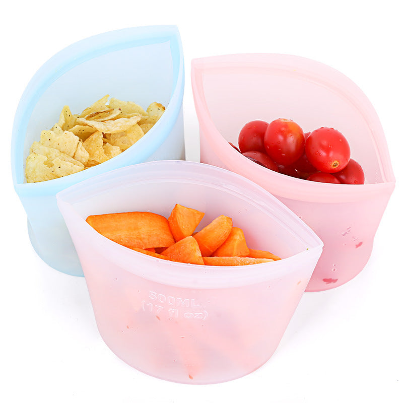 Silicone Food Storage Preservation Bag Ziplock Bag Silicone Food Bag Fruit Vegetable Milk Sealed Storage Bag