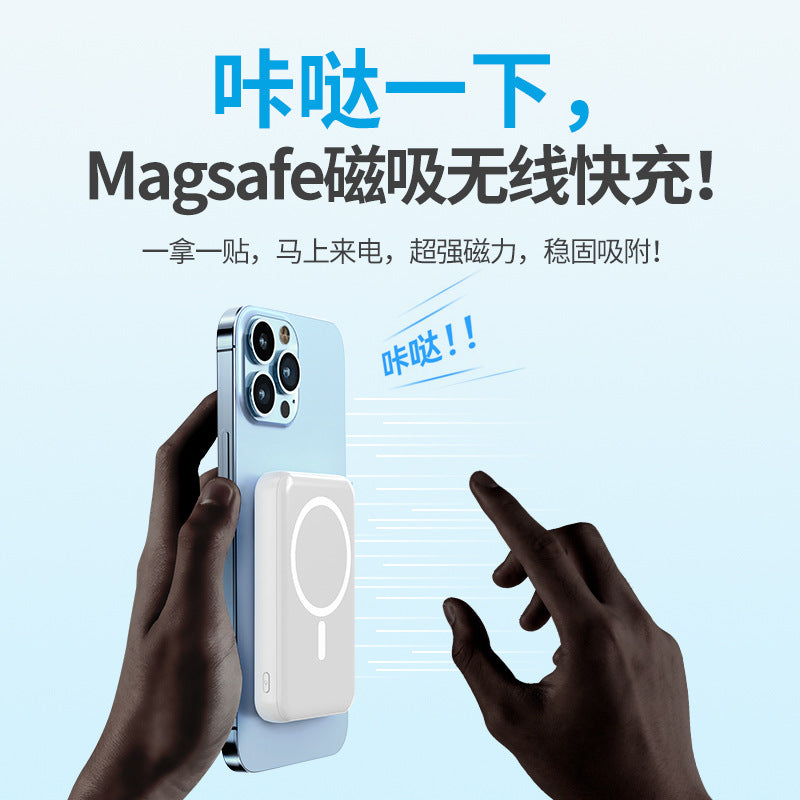 Cross-border MagSafe magnetic wireless power bank 10000 mAh fast charging mini portable power bank printed GO