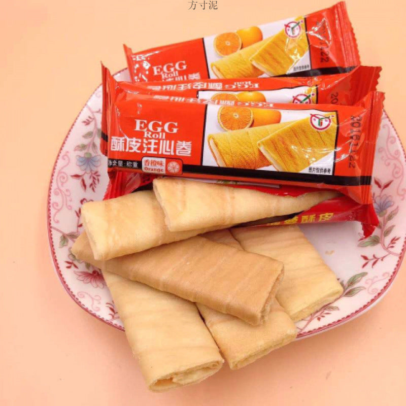 Guangdong specialty: Yuetong durian puff pastry, heart-filling roll, egg roll 500g-2500g, durian sandwich egg roll, coconut milk, orange